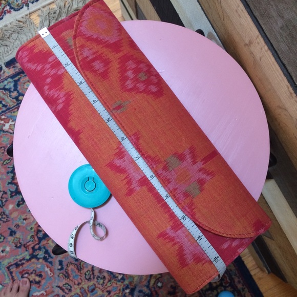 Boho Chic Navajo Clutch, Orange Red Pink - Picture 5 of 5